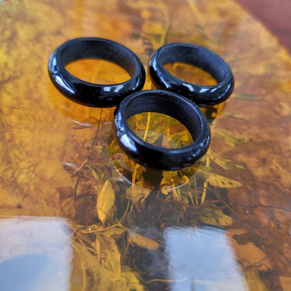 GENUINE BLACK ONYX Ring Bands